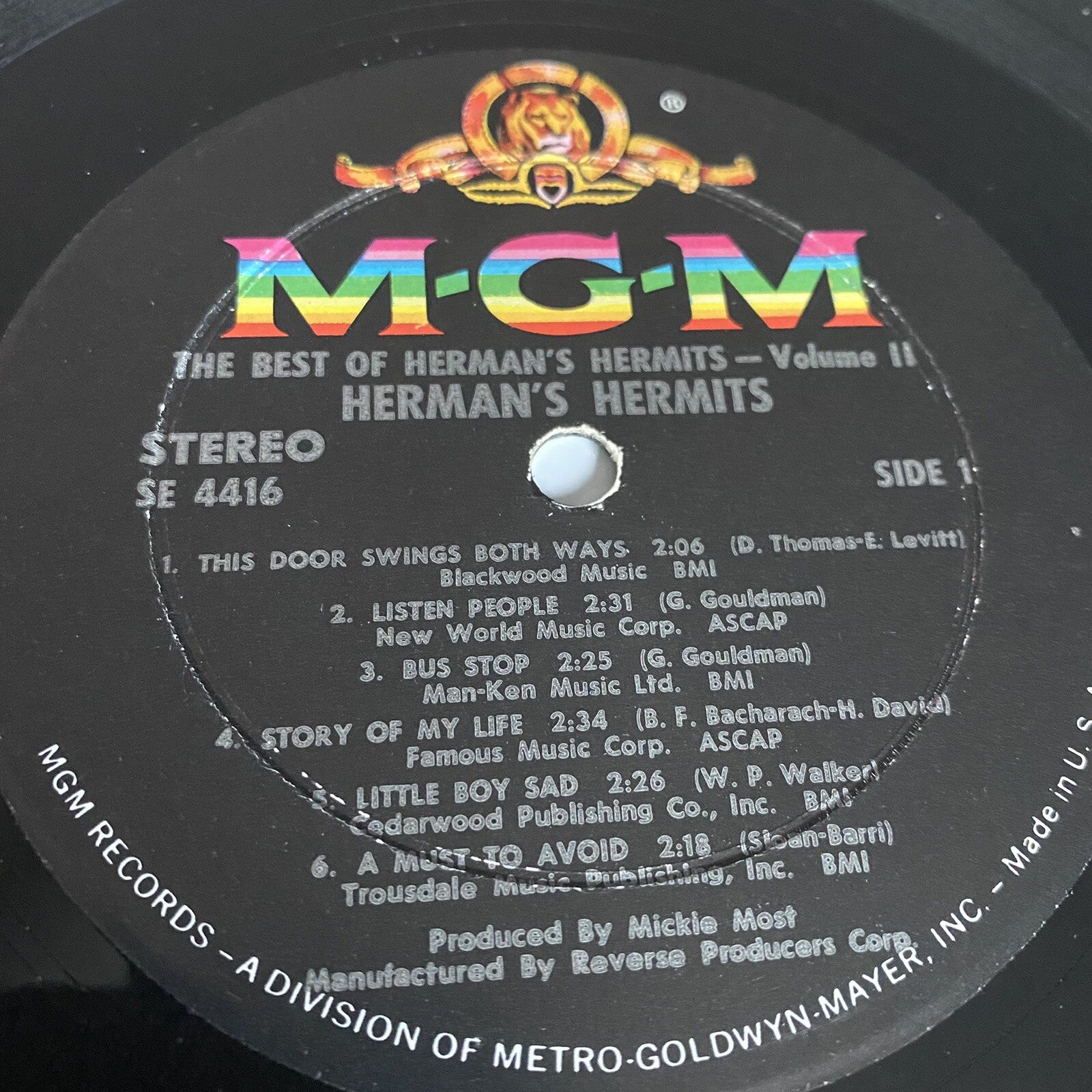 Herman's Hermits The Best of Volume 2 LP Vinyl 1966 w/poster