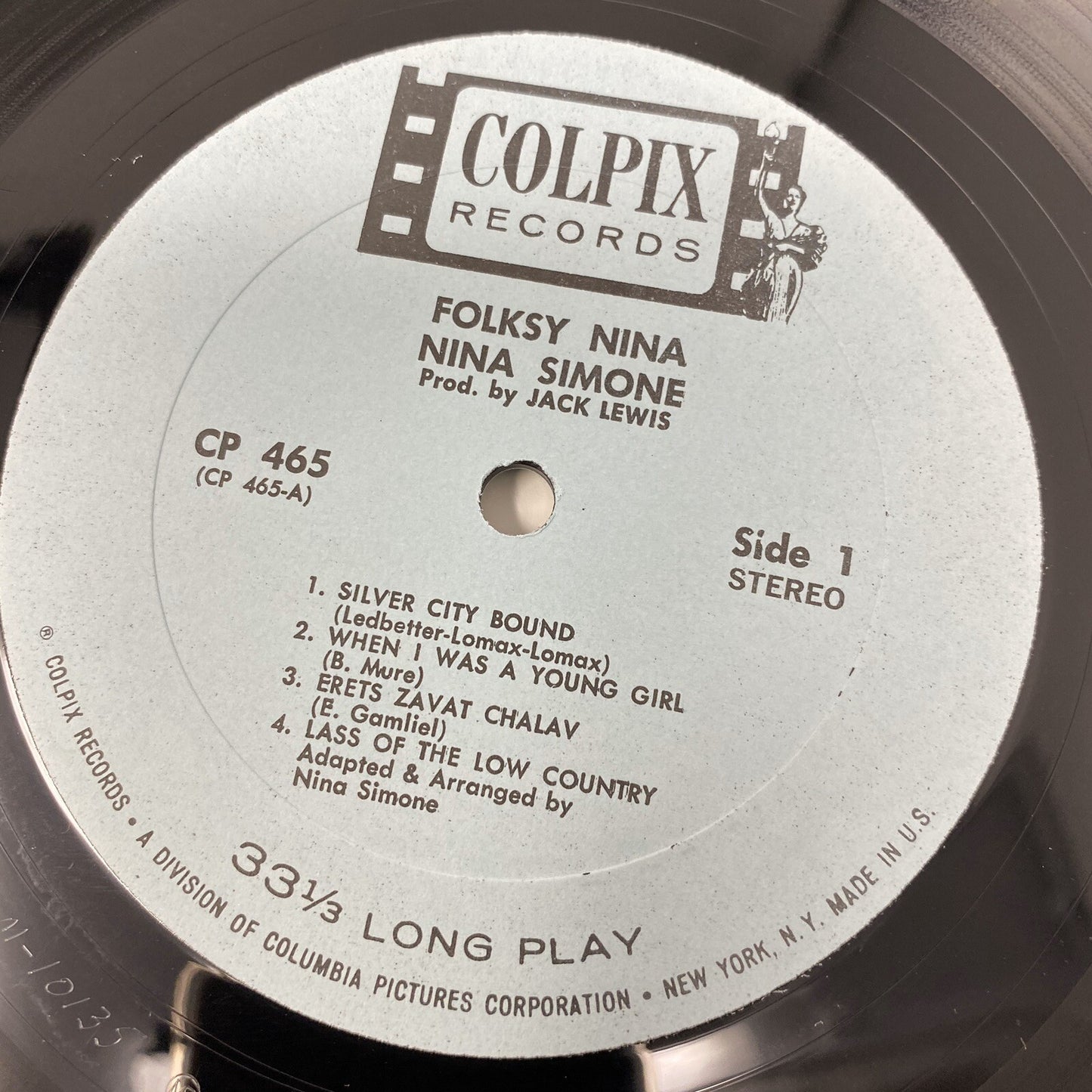 NINA SIMONE Folksy Nina VINYL LP RECORD Soul Jazz US Colpix CP 465 VG+