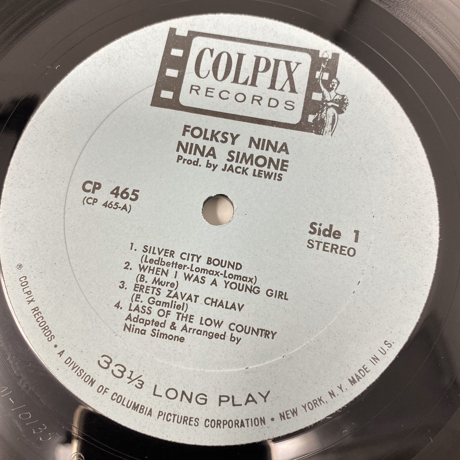 NINA SIMONE Folksy Nina VINYL LP RECORD Soul Jazz US Colpix CP 465 VG+