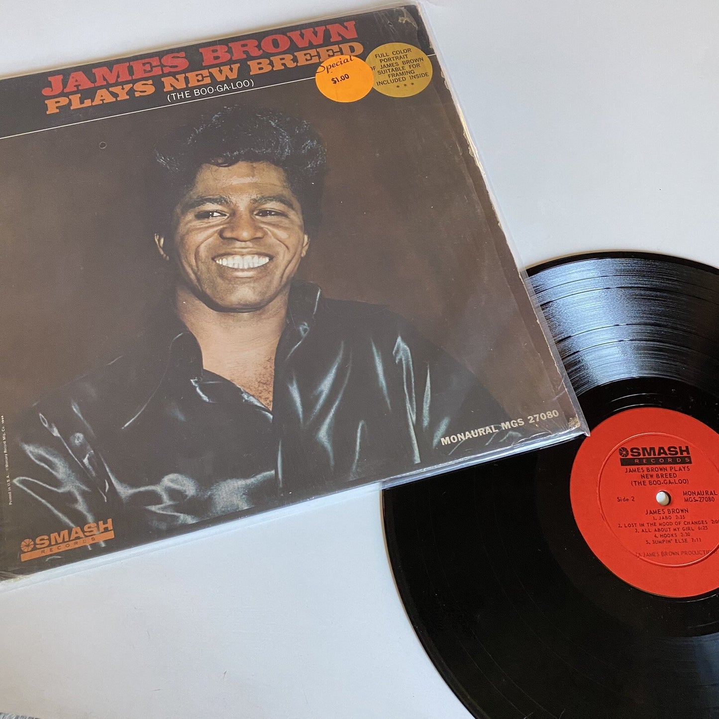 James Brown PLAYS THE NEW BREED (THE BOO-GA—LOO) Mono Vinyl LP Record VG+