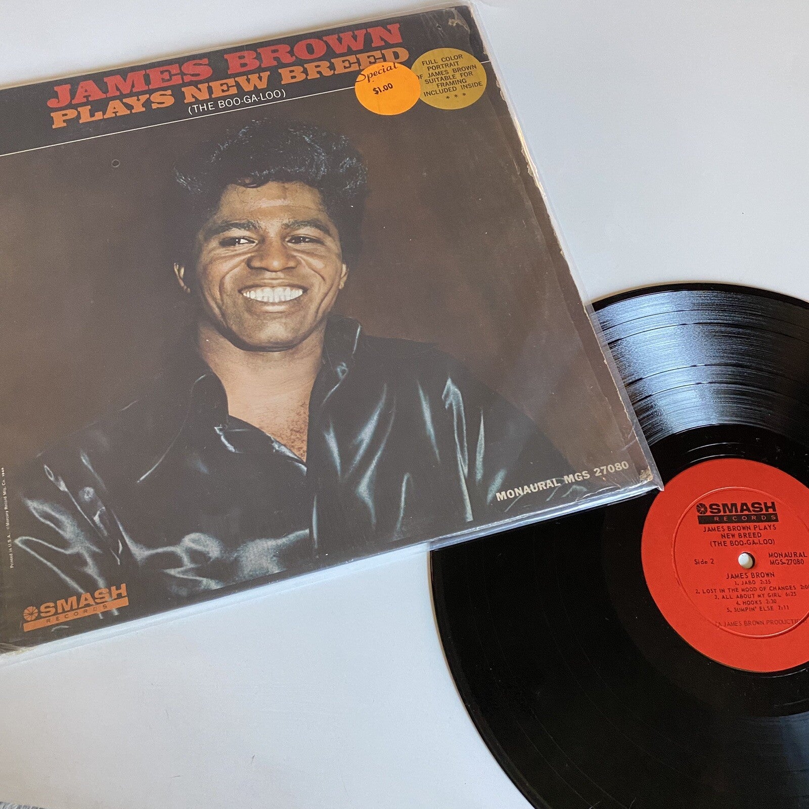 James Brown PLAYS THE NEW BREED (THE BOO-GA—LOO) Mono Vinyl LP Record VG+