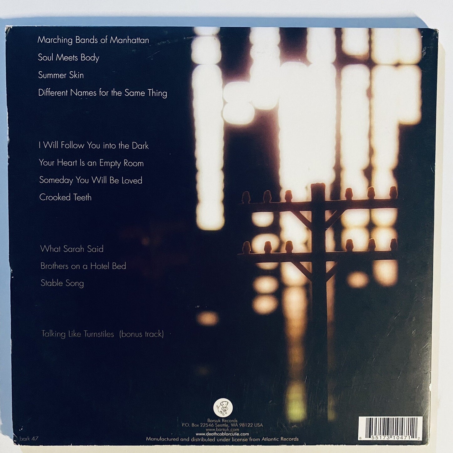 Death Cab for Cutie PLANS Vinyl 180g Gram  LP Record  VG+