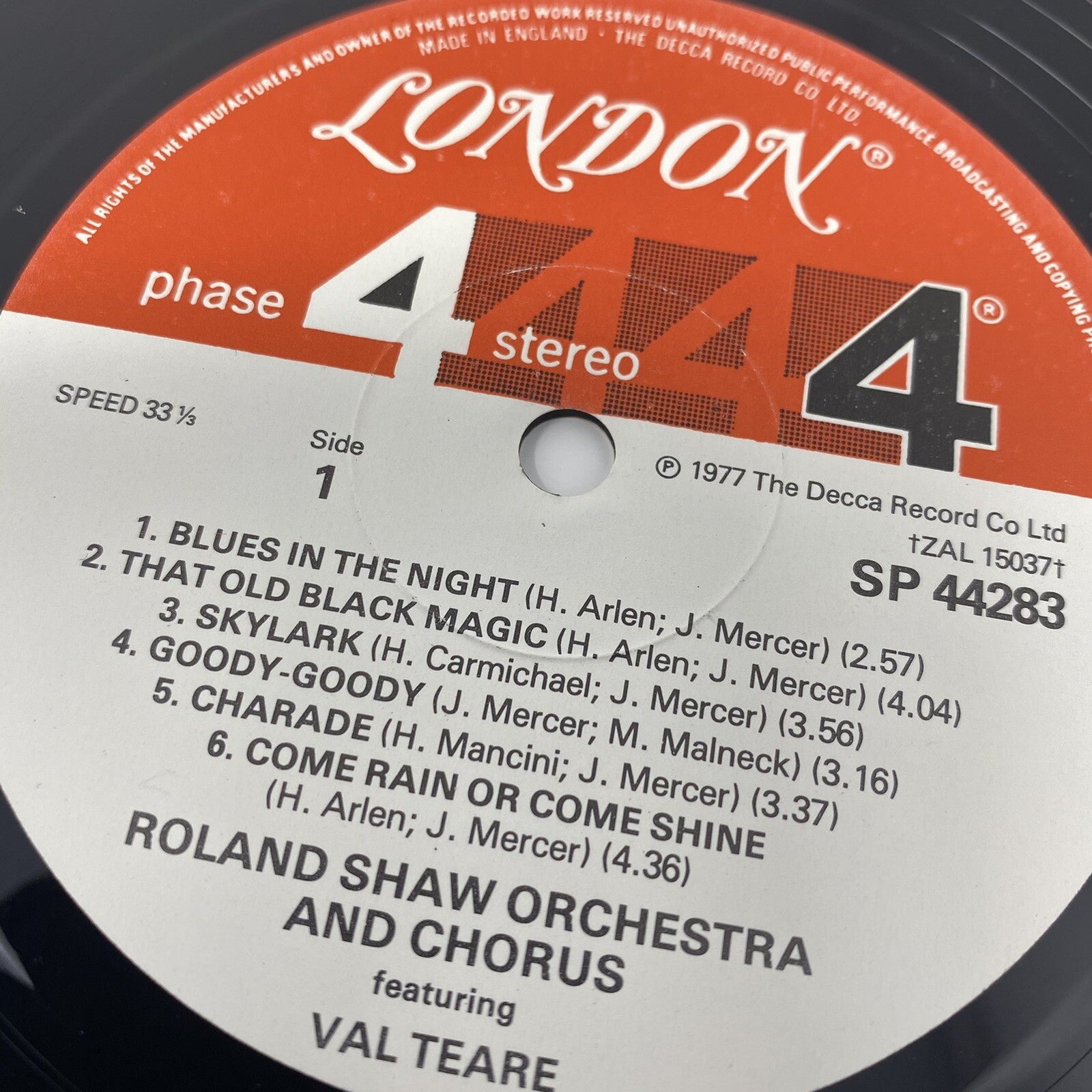 LYRICS BY JOHNNY MERCER Roland Shane VINYL LP RECORD Orchestra & Chorus VG+