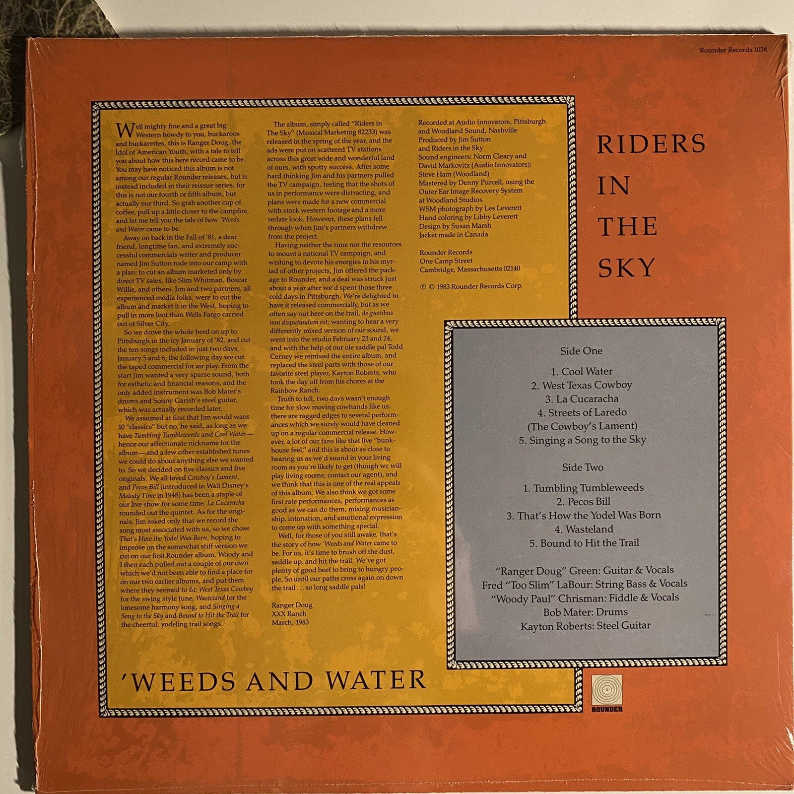 Riders in the Sky SADDLE PALS + WEEDS & WATER Vinyl LP Records VG++