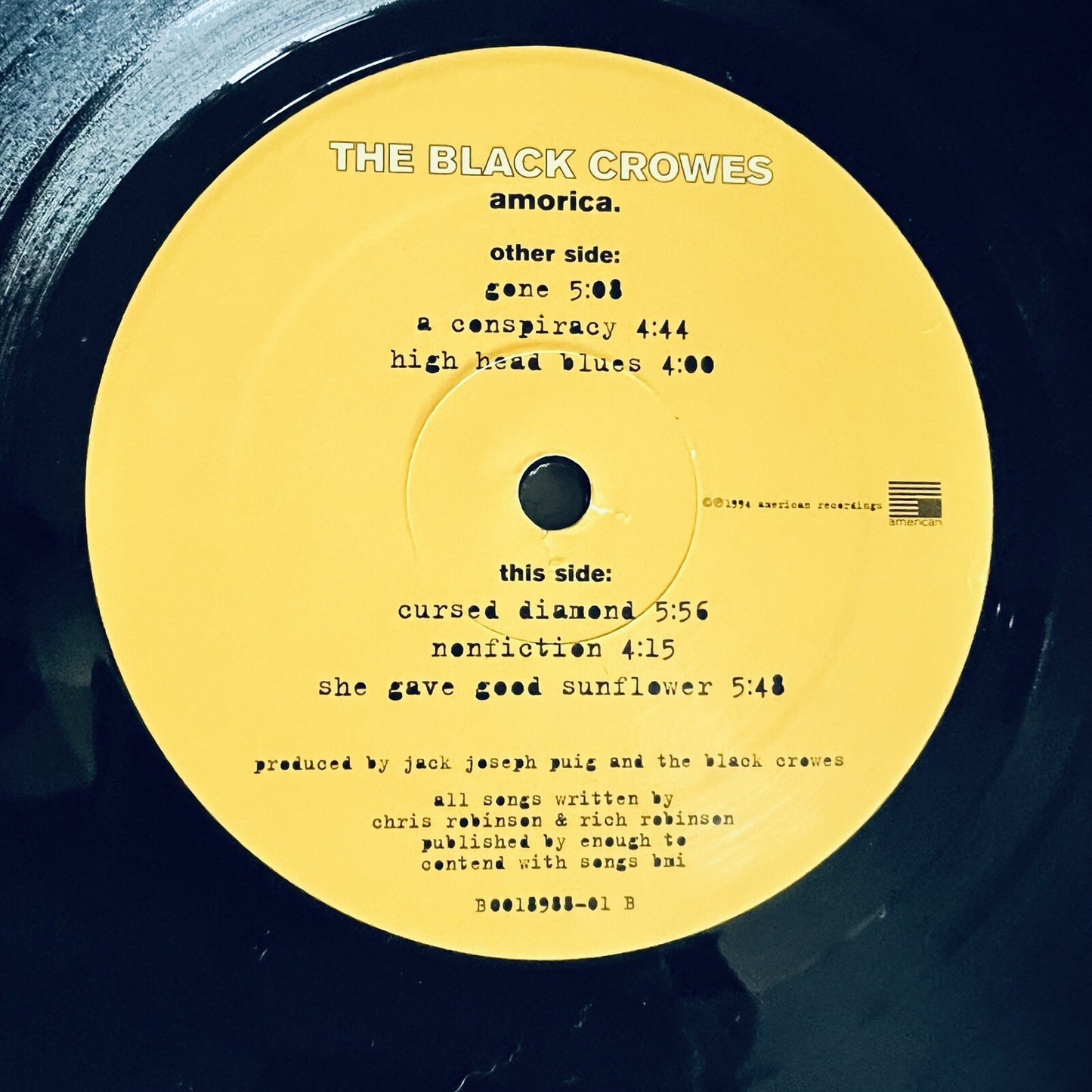 Black Crowes AMORICA Vinyl LP Record VG++