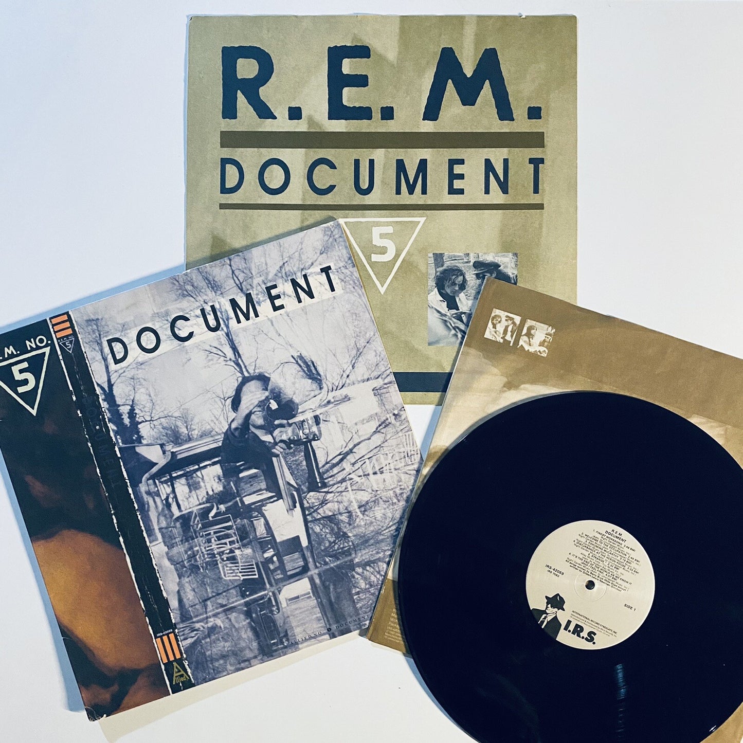 R.E.M. Document PROMO COPY VINYL LP RECORD + Retail Store Promo Flat VG+