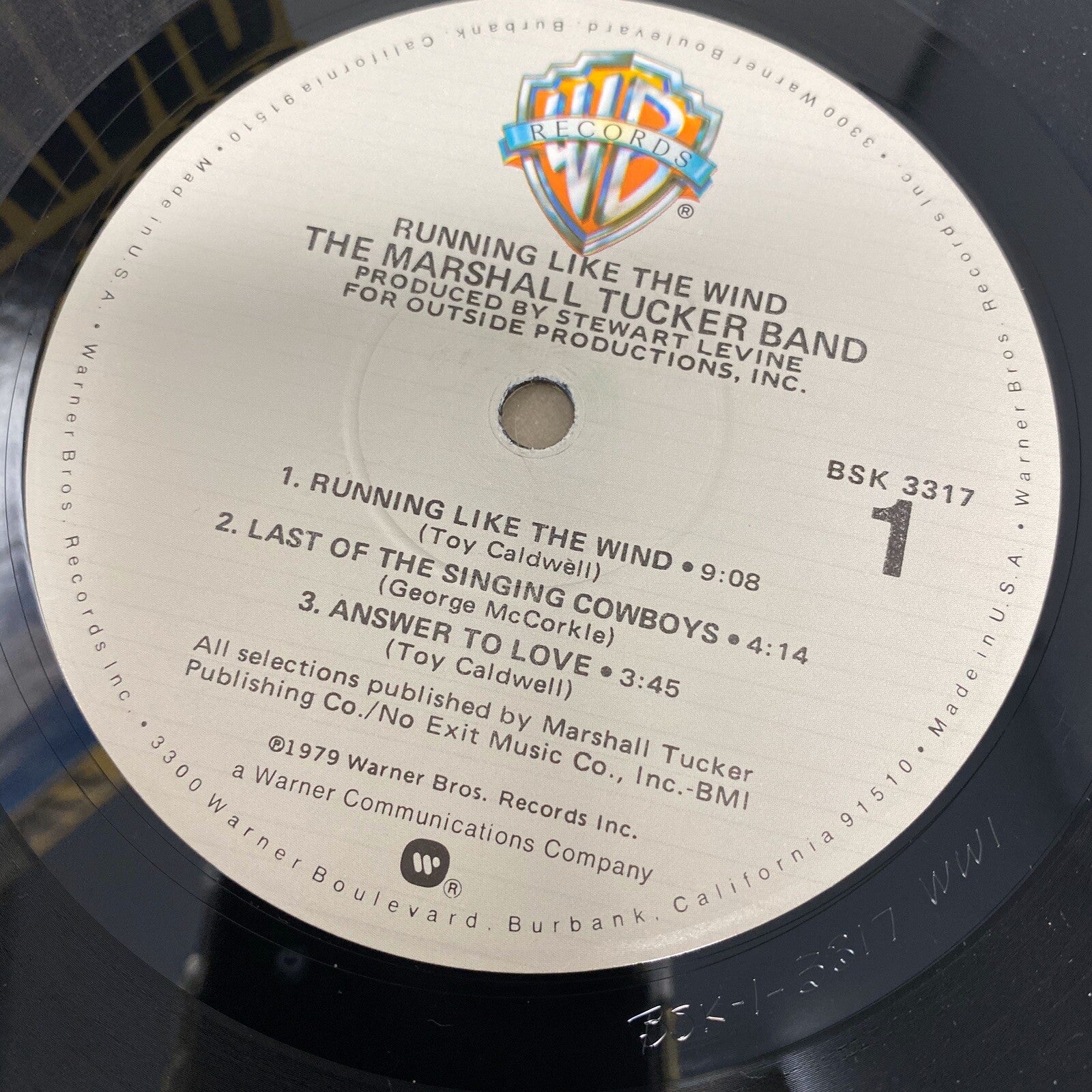 Marshall Tucker Band RUNNING LIKE THE WIND Vinyl LP Record VG LP