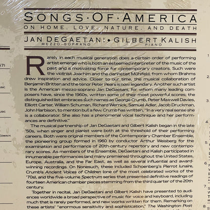 Jan Degaetani & Gilbert Kalish SONGS OF AMERICA New SEALED