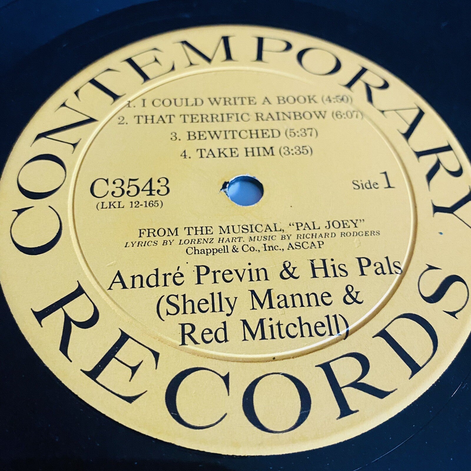 ANDRE PREVIN & His Pals "PAL JOEY" Jazz Performances Vinyl LP Record VG+^