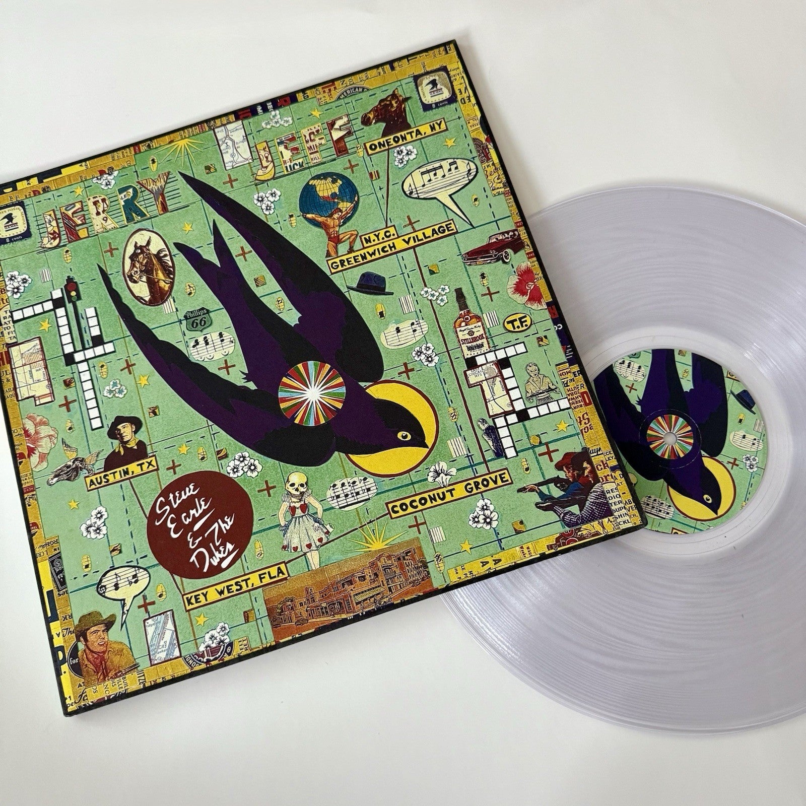 Steve Earle & The Dukes JERRY JEFF Color 180g Vinyl LP + 7” + Slip Mat ALL NEW