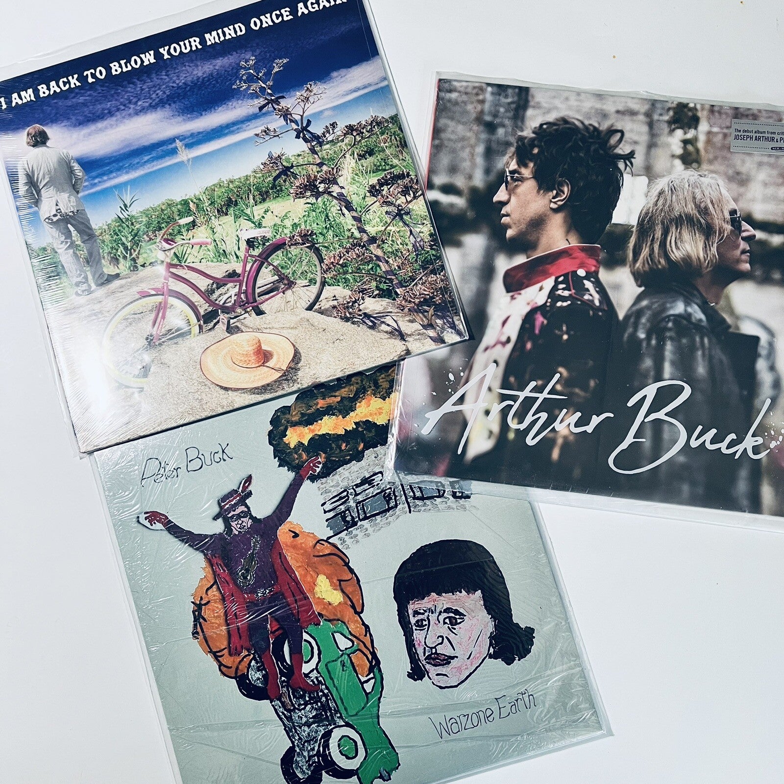 Peter Buck WARZONE EARTH + I AM BACK TO BLOW… + ARTHUR BUCK Vinyl LP Records NEW