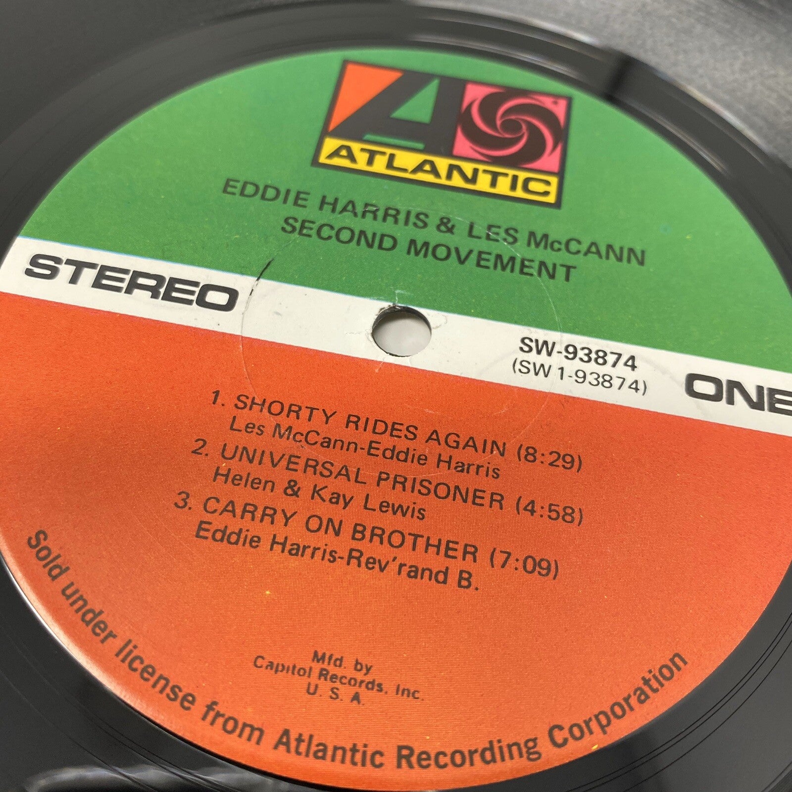 Eddie Harris & Les McCann SECOND MOVEMENT Vinyl LP Record 1583 1971 Jazz Funk