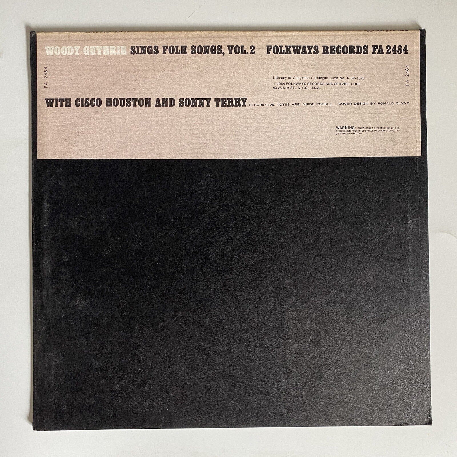 Woody Guthrie SINGS FOLK SONGS VOL 2 Vinyl LP 180g Record w/booklet VG+