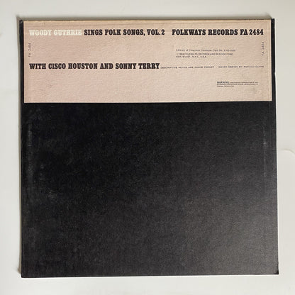 Woody Guthrie SINGS FOLK SONGS VOL 2 Vinyl LP 180g Record w/booklet VG+
