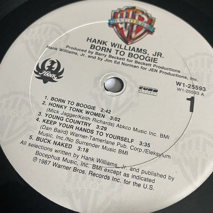 Hank Williams, Jr. BORN TO BOOGIE Vinyl LP Record VG+