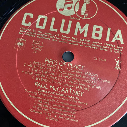Paul McCartney PIPES OF PEACE Vinyl LP Record VG+