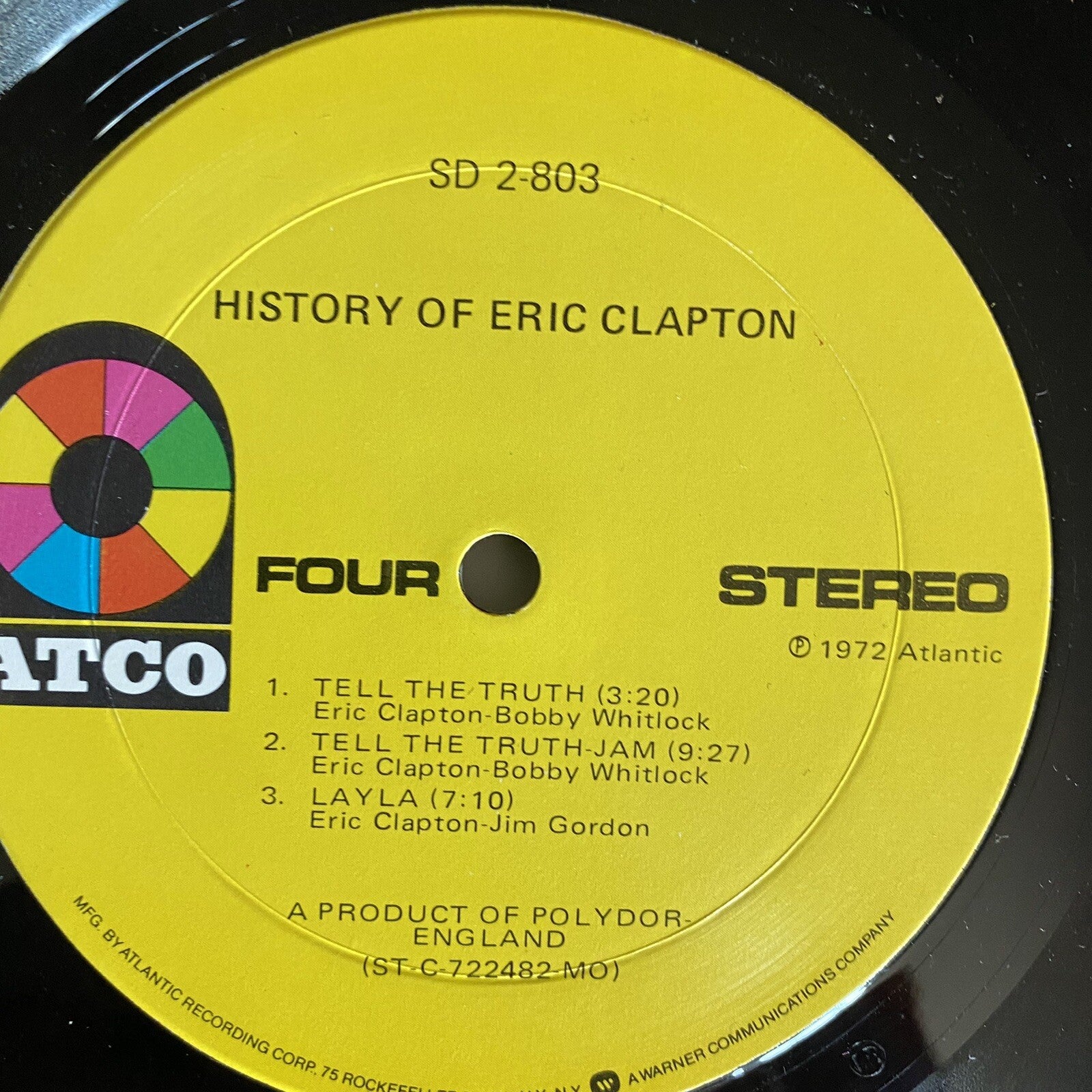 Eric Clapton HISTORY OF ERIC CLAPTON Vinyl LP Record VG+