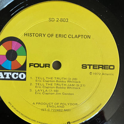 Eric Clapton HISTORY OF ERIC CLAPTON Vinyl LP Record VG+