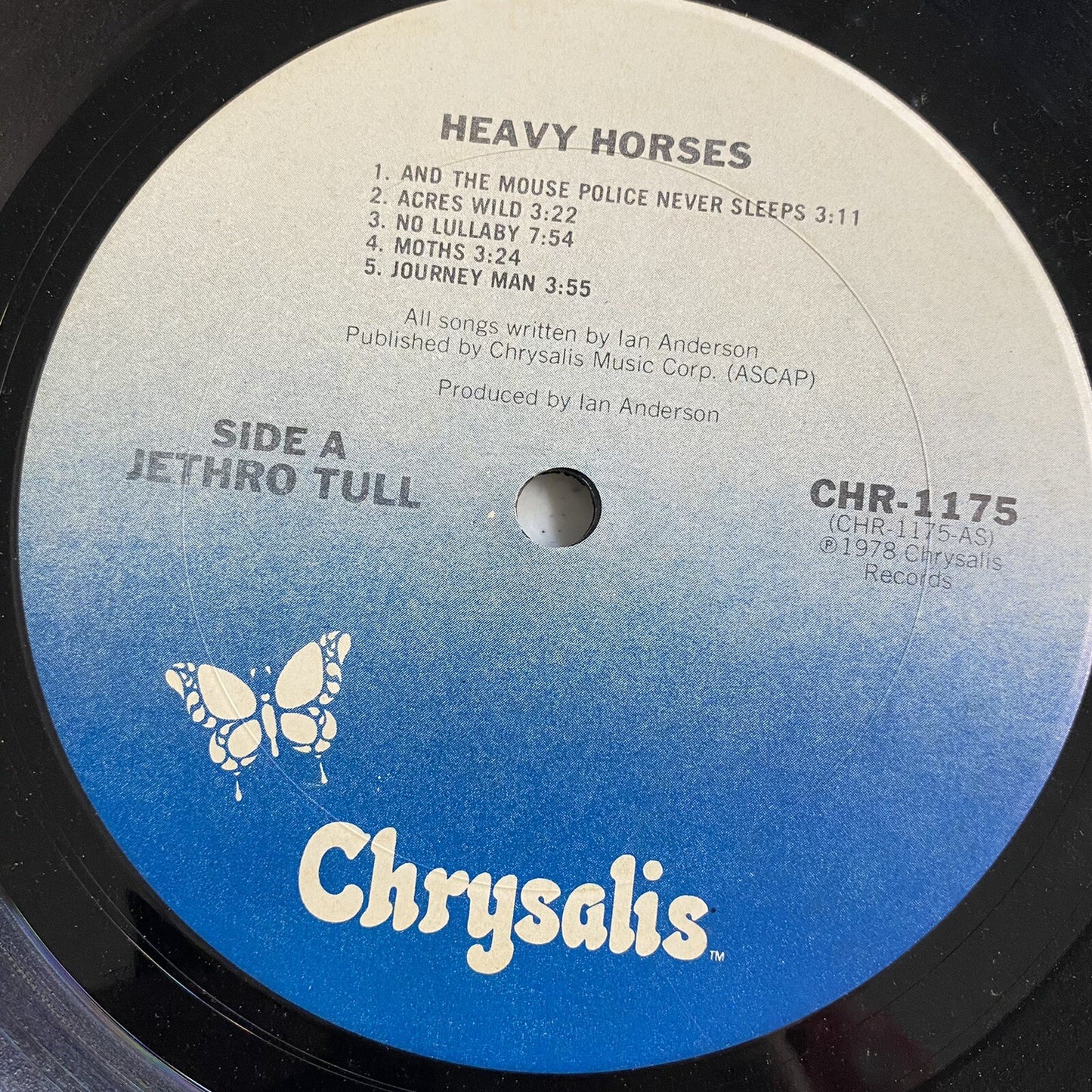 Jethro Tull HEAVY HORSES Vinyl LP Record VG+/VG CHR 1175 Prog Rock Folk