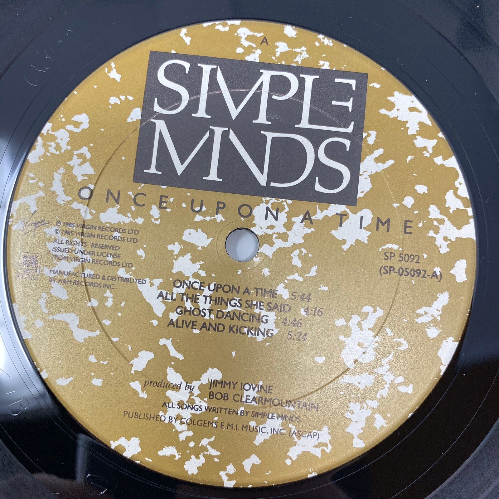 Simple Minds ONCE UPON A TIME Vinyl LP Record Used VG+