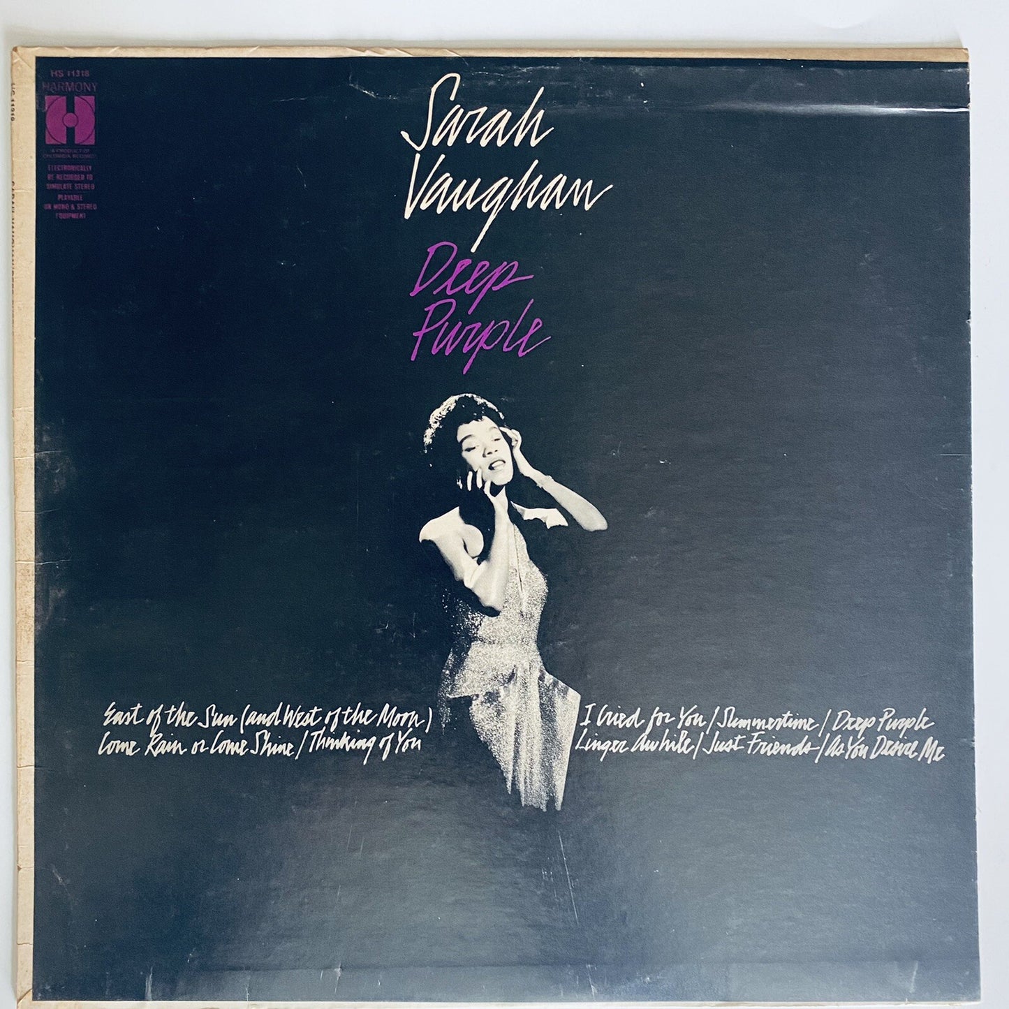 Sarah Vaughan DEEP PURPLE Vinyl LP Record VG+
