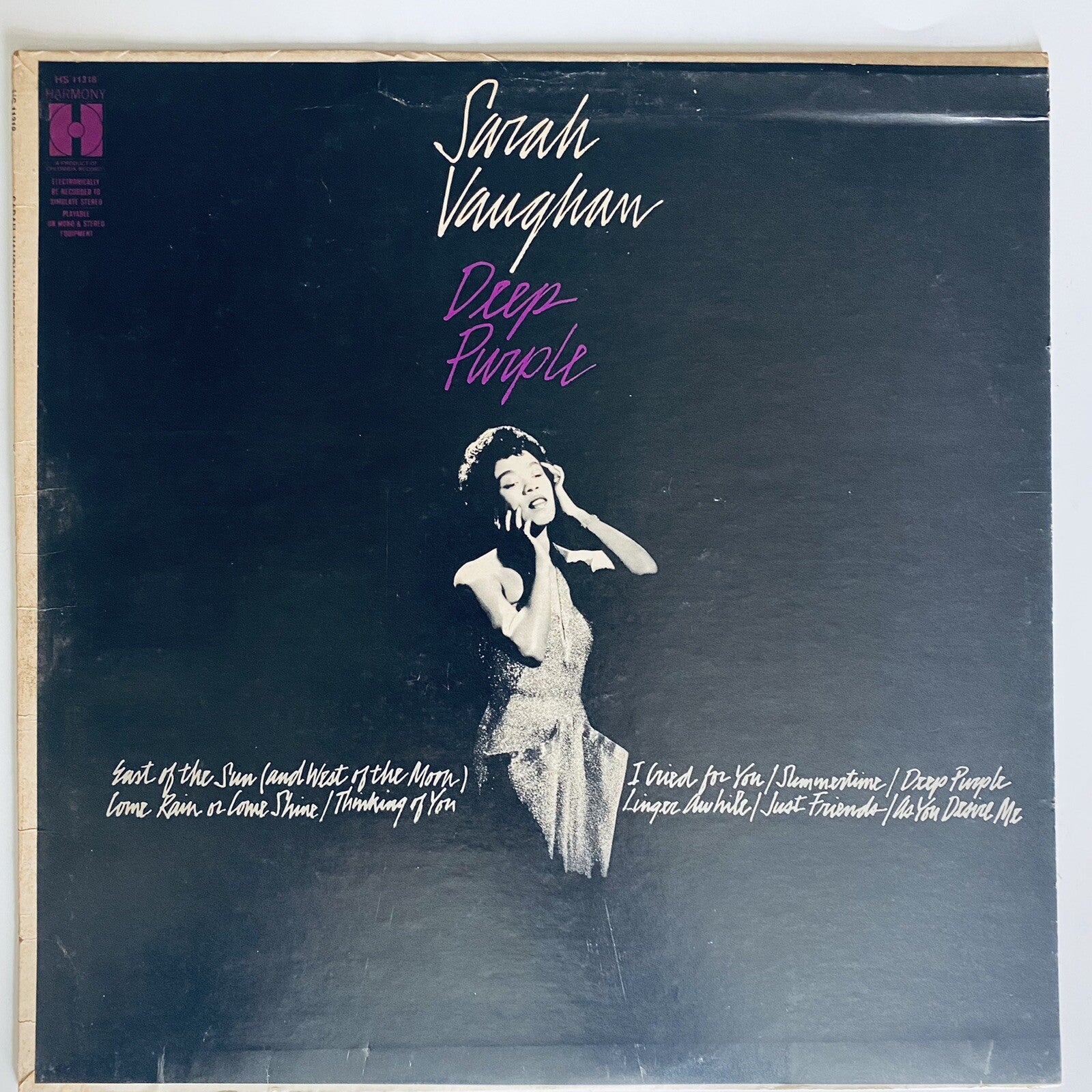 Sarah Vaughan DEEP PURPLE Vinyl LP Record VG+