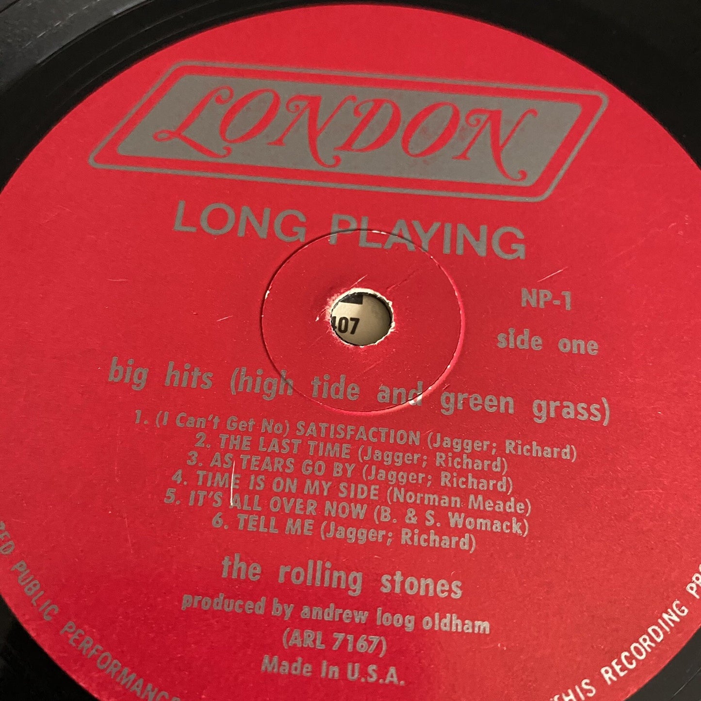 The Rollong Stones  BIG HITS (HIGH TIDE & GREEN GRASS) Mono Vinyl LP Record G+
