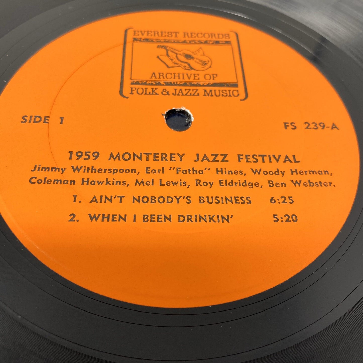 1959 Montery Jazz Festival VINYL LP RECORD FS239 VG+