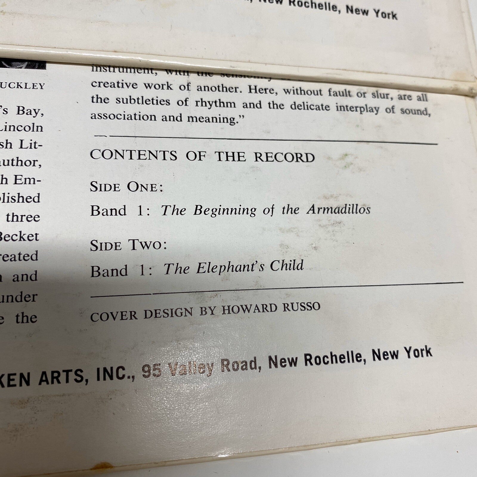 Just So Stories Vol 1 & 2 Vinyl LP Record SPOKEN ART VG