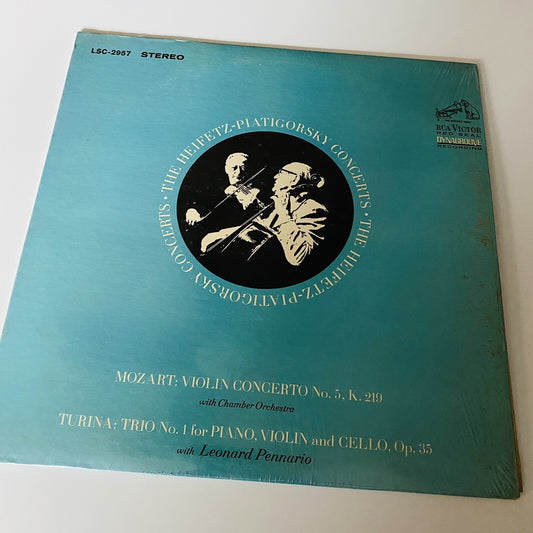JASCHA HEIFETZ violin & PIATIGORSKY - MOZART & TURINA Vinyl LP Record