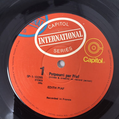Edith Piaf POTPOURRI OF PIAF: SUCCESSES SUNG IN FRENCH Vinyl LP Record used VG+