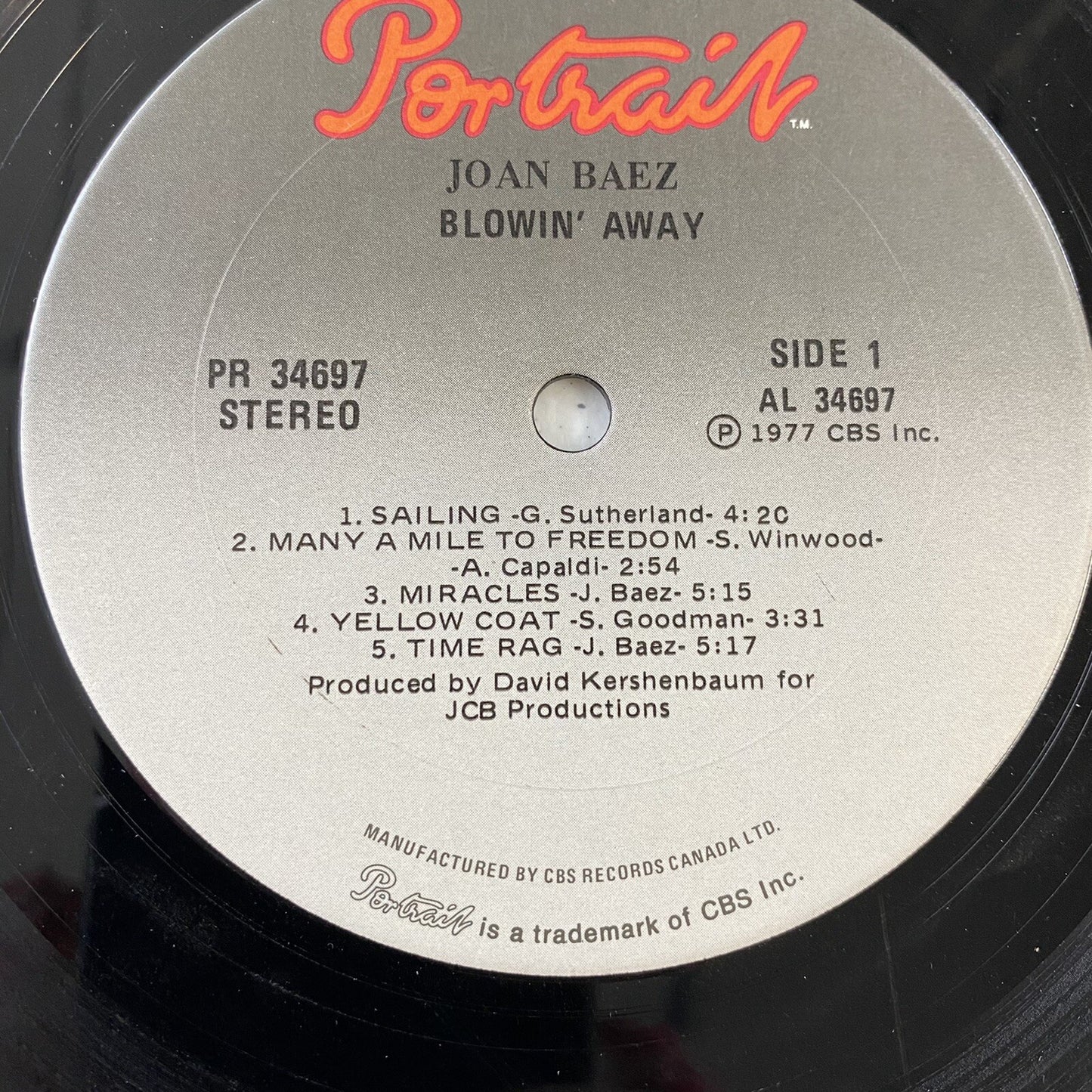 Joan Baez BLOWIN’ AWAY + GULF WATERS Vinyl LP Records VG 