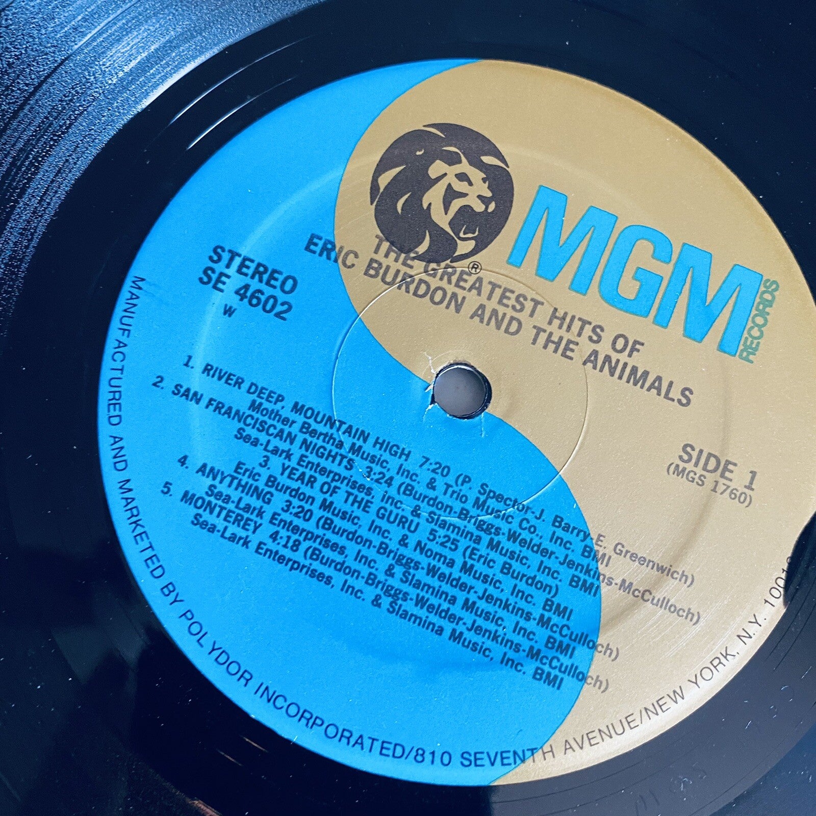 Eric Burdon & The Animals GREATEST HITS Vinyl LP Record EX/VG+