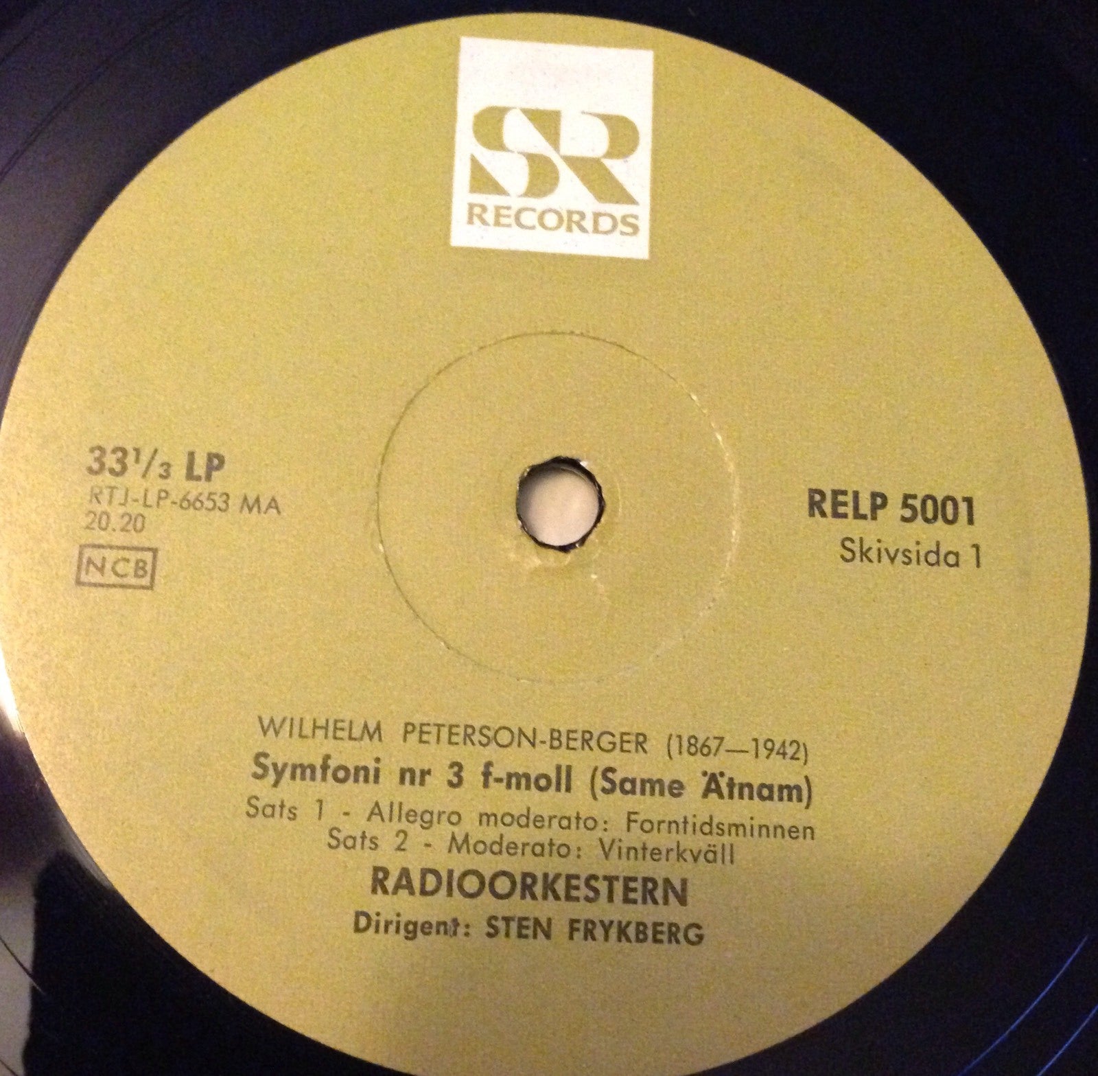 Wilhelm Pererson Berger —  RE Same Atnam Symphony #3 — Vinyl Record VG+